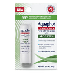 Aquaphor Lip Repair Stick For Immediate Relief - Aloe Vera - 0.17oz: Moisturizing, Soothing, Contains Shea Butter, Dye-Free