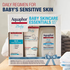Aquaphor Baby Skincare Essentials Gift Set - 3pk: For Normal & Sensitive Skin, Unscented, Whole Body Cleansing