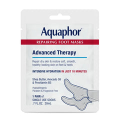 Aquaphor Advanced Therapy Repairing Foot Mask - 0.7 fl oz: Deep Hydration, Paraben-Free, Contains Shea Butter