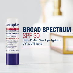 Aquaphor Lip Protectant + SPF Lip Balm - 0.17oz: Nourishing, Contains Shea Butter, Stick Form, Unflavored