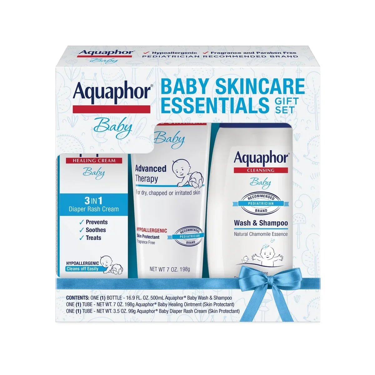 Aquaphor Baby Skincare Essentials Gift Set - 3pk: For Normal & Sensitive Skin, Unscented, Whole Body Cleansing